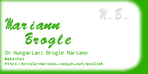 mariann brogle business card